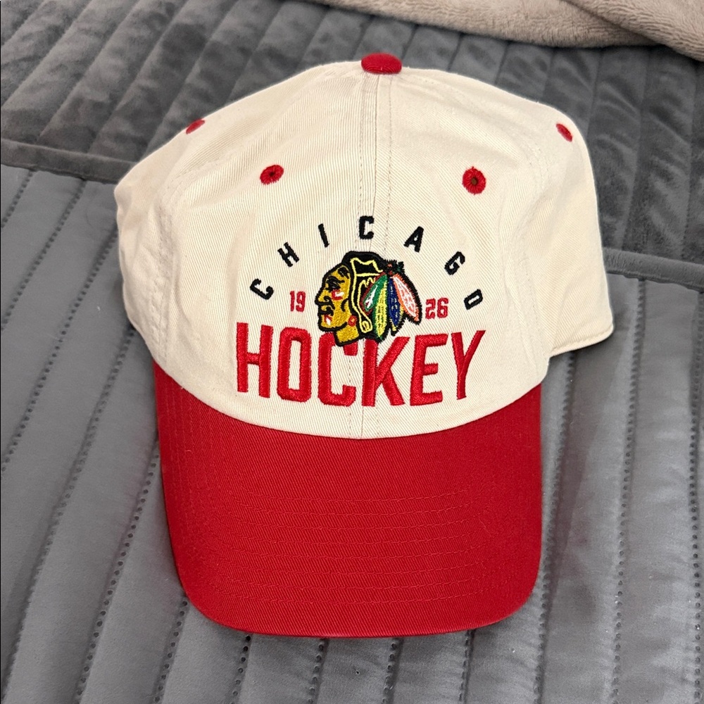 Chicago Blackhawks Hockey Red and White Hat